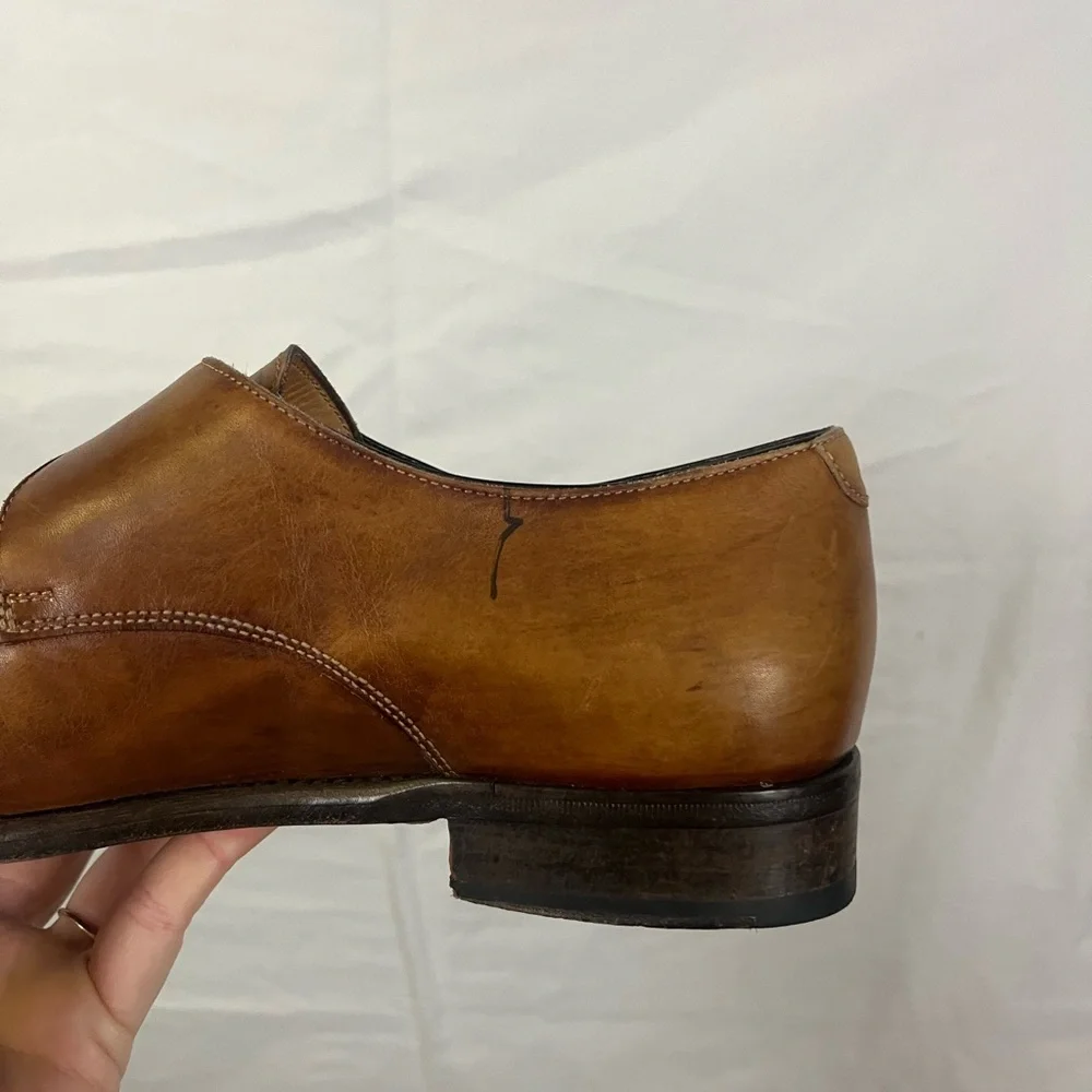 Paul Evans Men’s Leather Tan Monk Strap Loafers-‎ Size 8.5